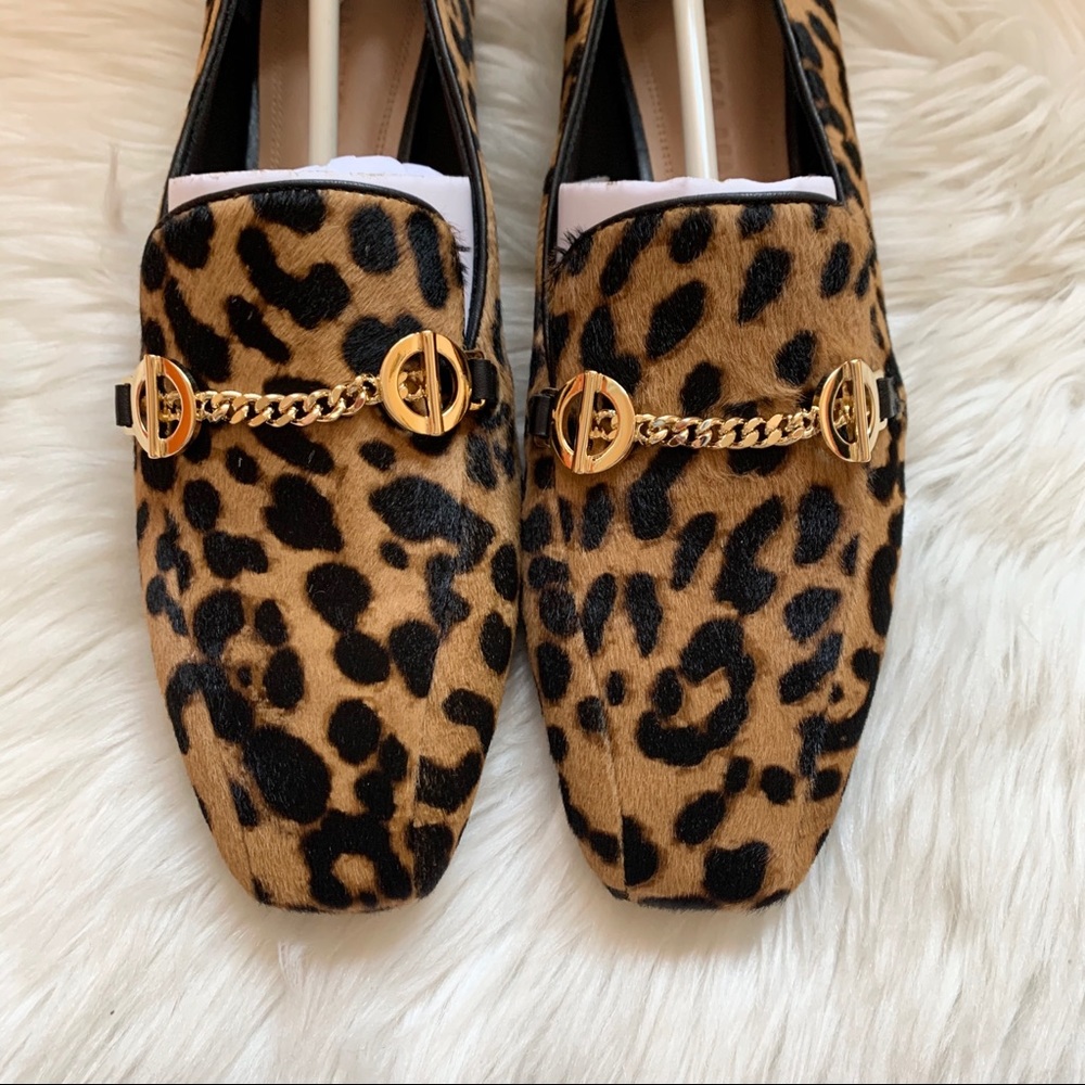 New! VERONICA BEARD Grier Haircalf Chain Loafers - Picture 6 of 9